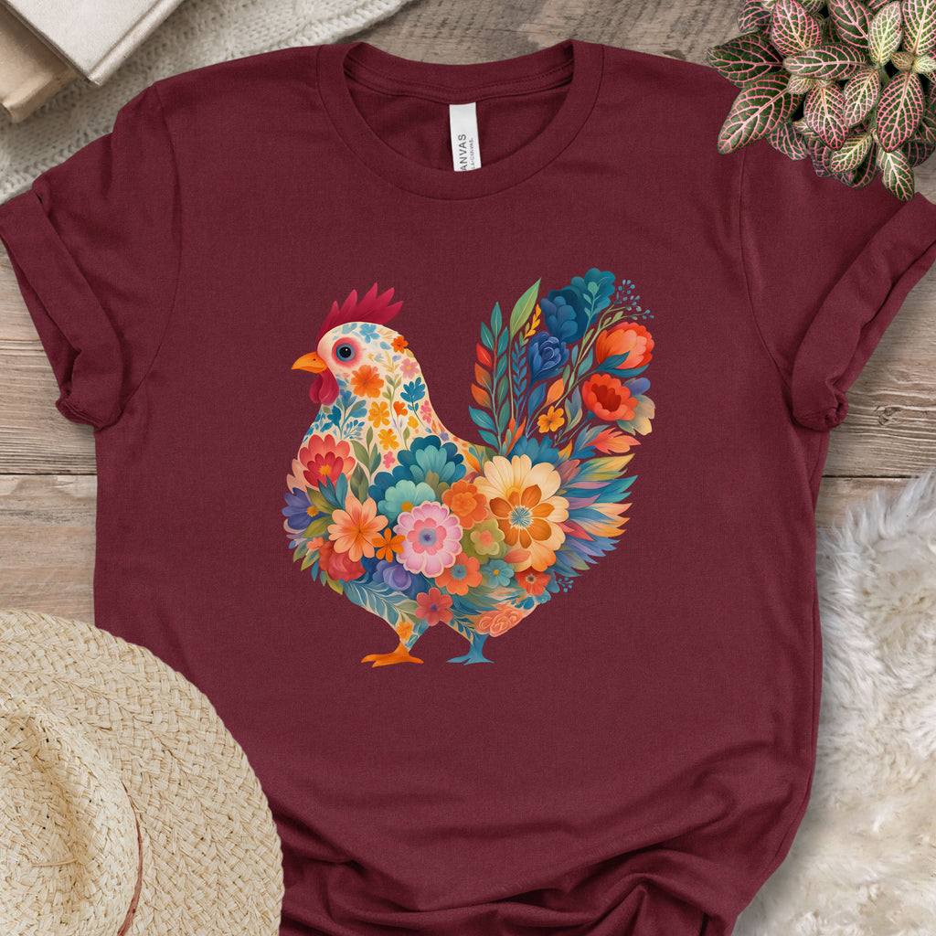 Blooming Chicken Flower Art Tee