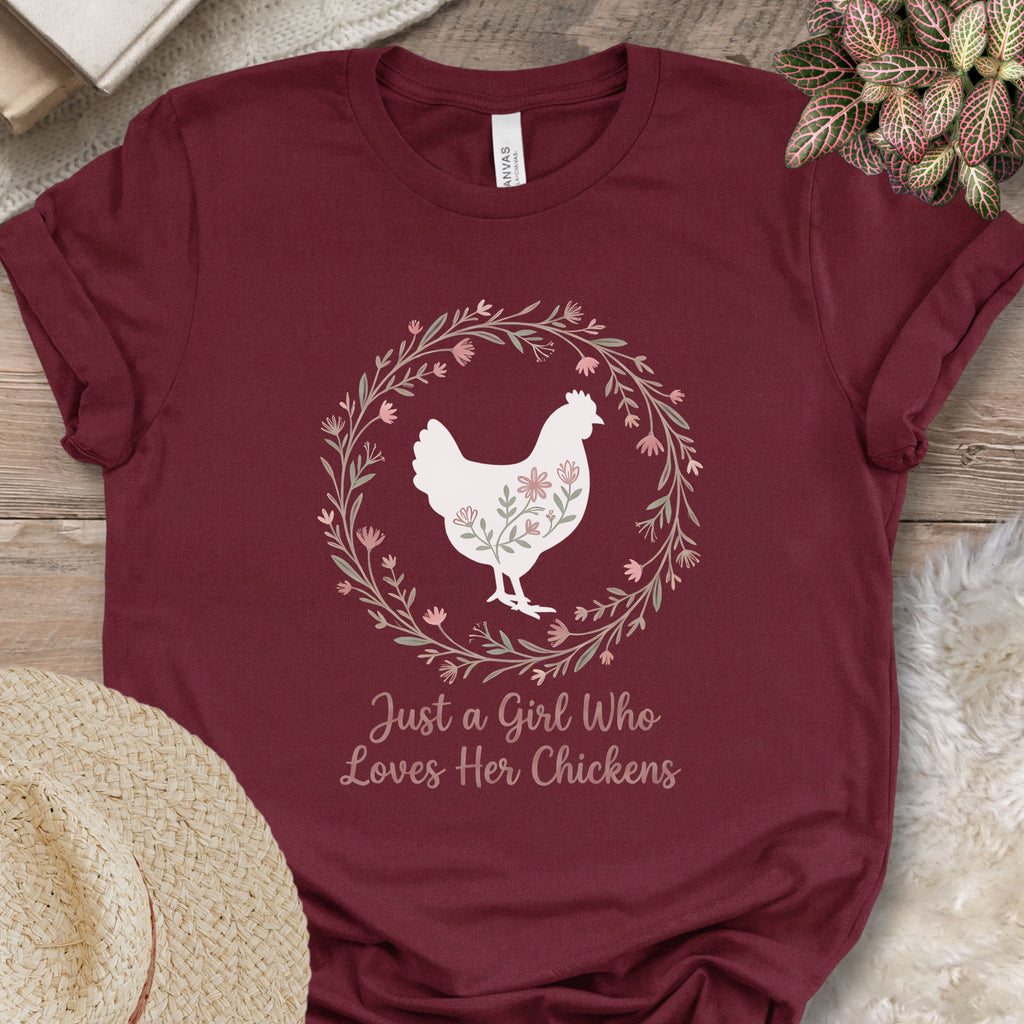 Floral Chicken Wreath Tee