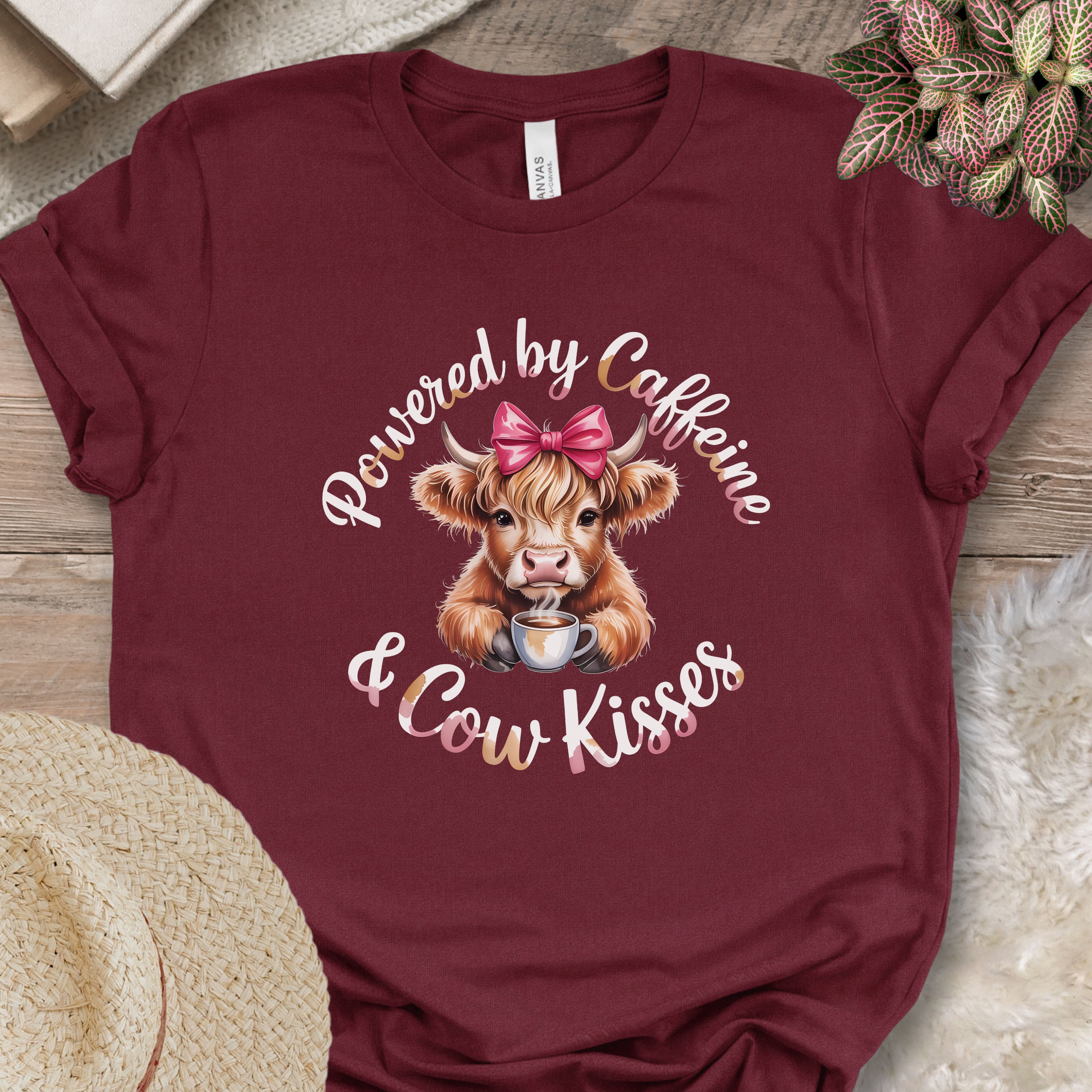 Powered by Caffeine & Cow Kisses Tee