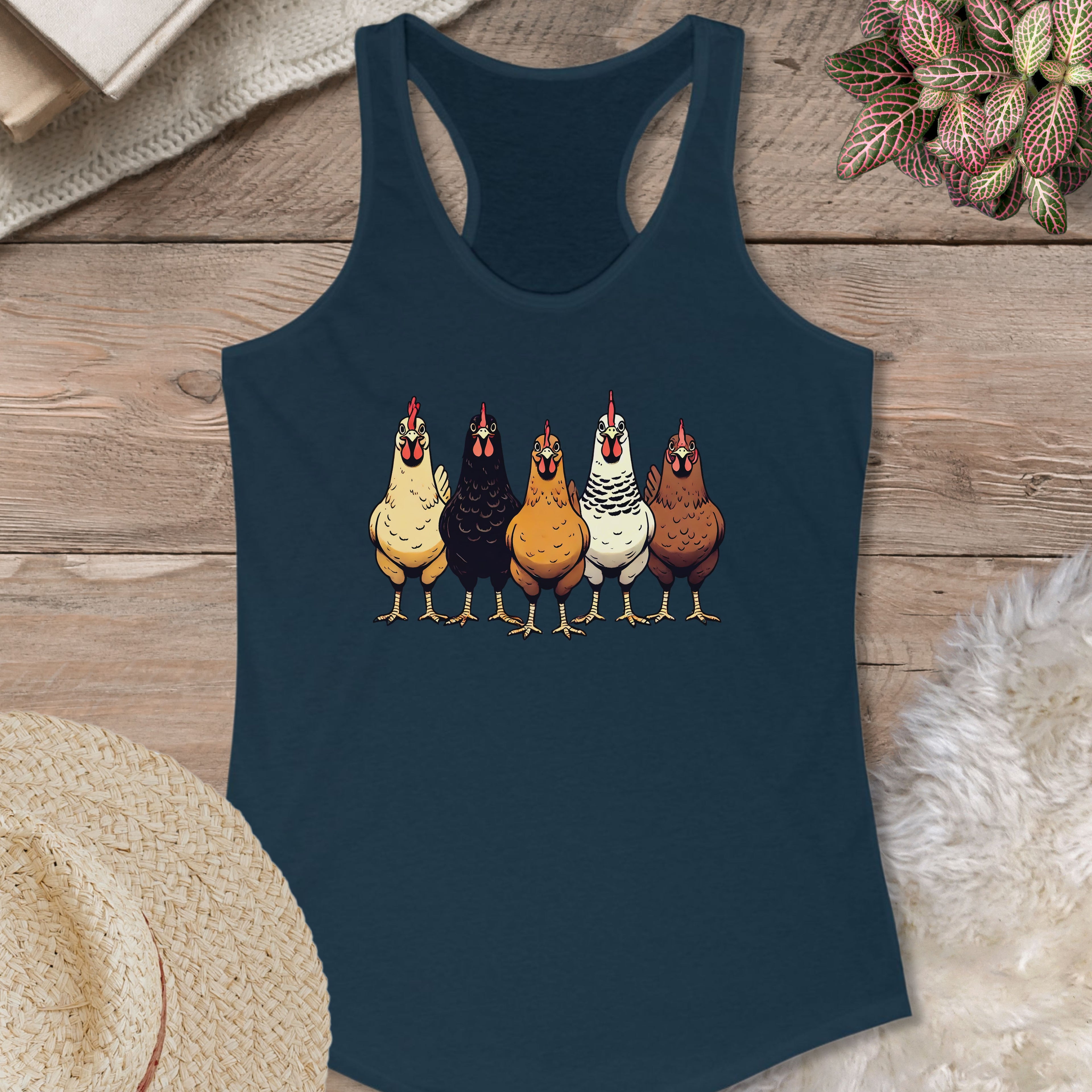 Colorful Chicken Lineup Tank Top