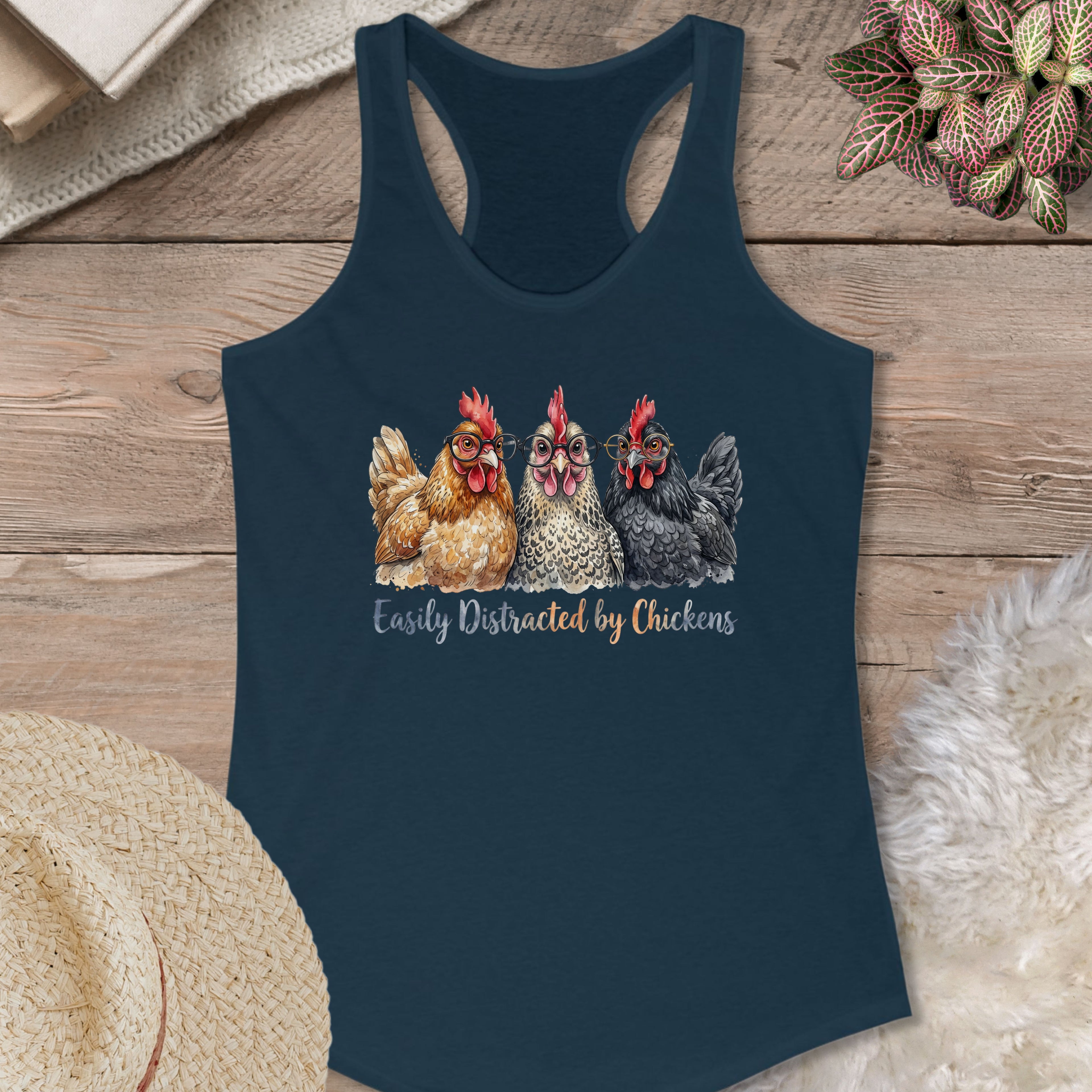 Distracted Chicken Trio Tank Top