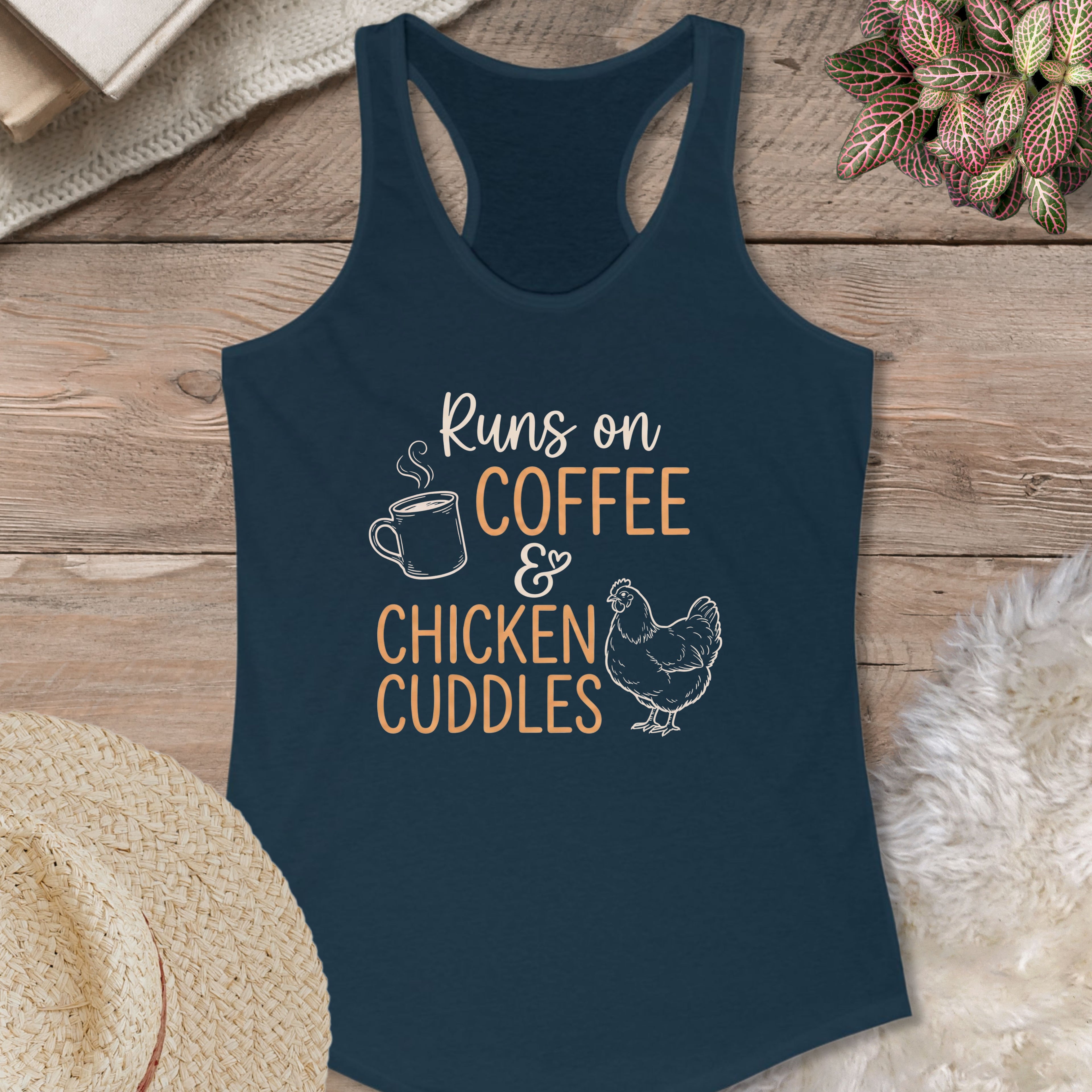 Coffee Chicken Cuddles Tank Top