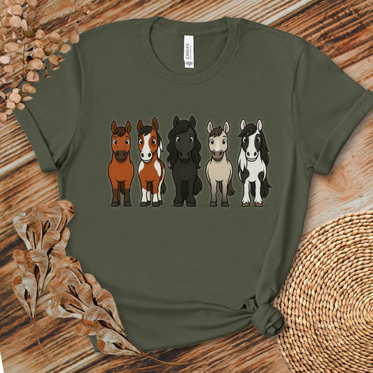 Cute Cartoon Horses Shirt