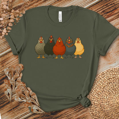 Colorful Chickens Art Tee