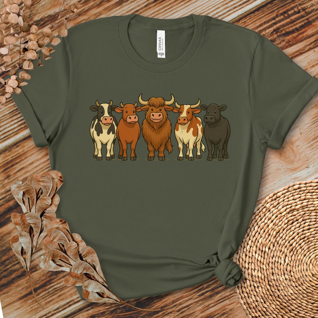 Cow Crew Cartoon Farm Shirt