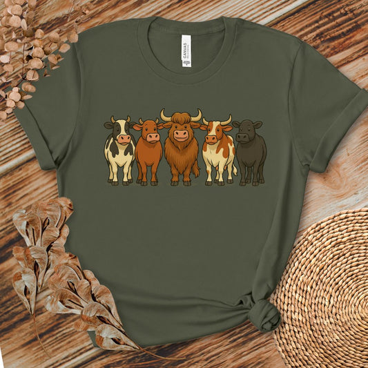 Cow Crew Cartoon Farm Shirt