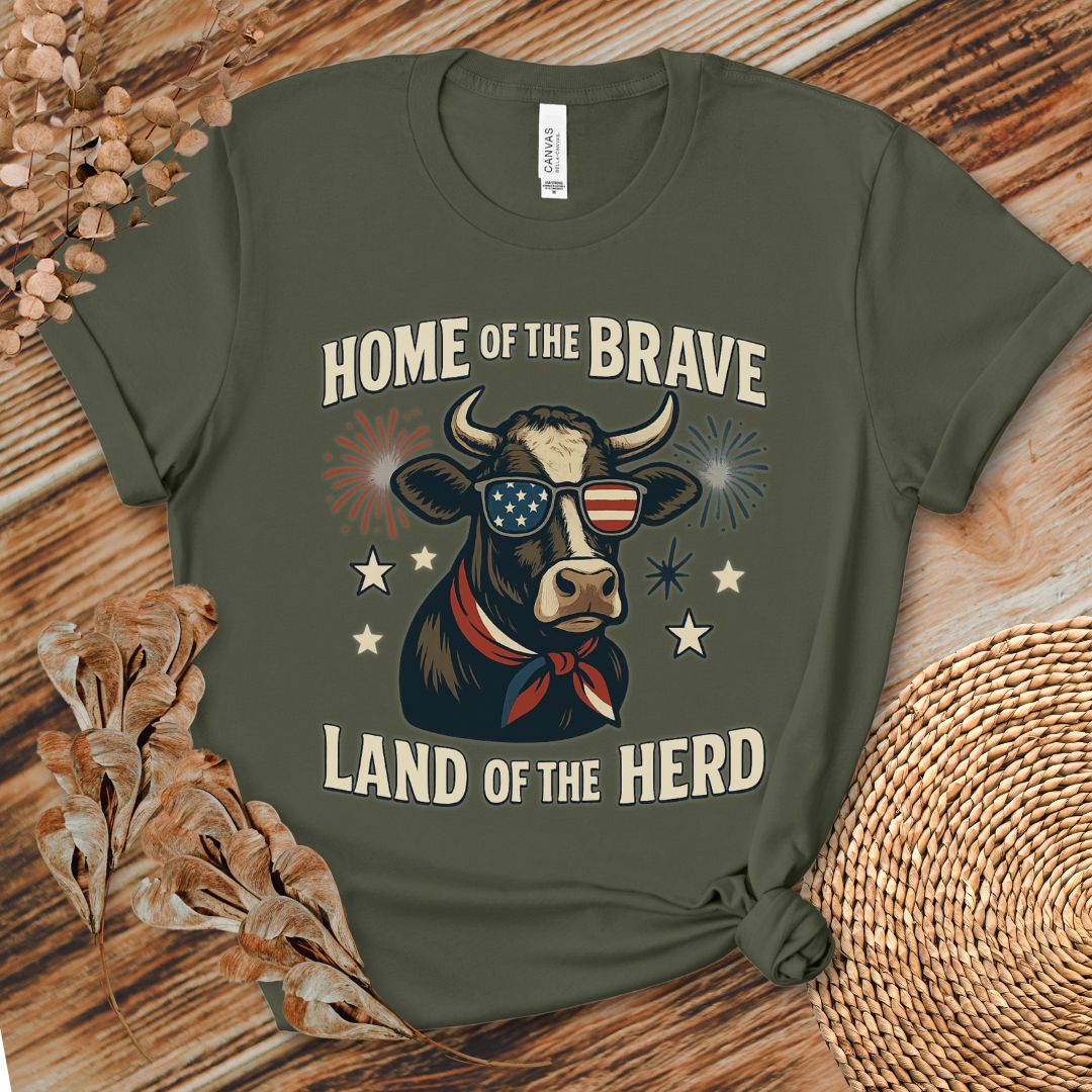 Home of the Brave Cow Shirt