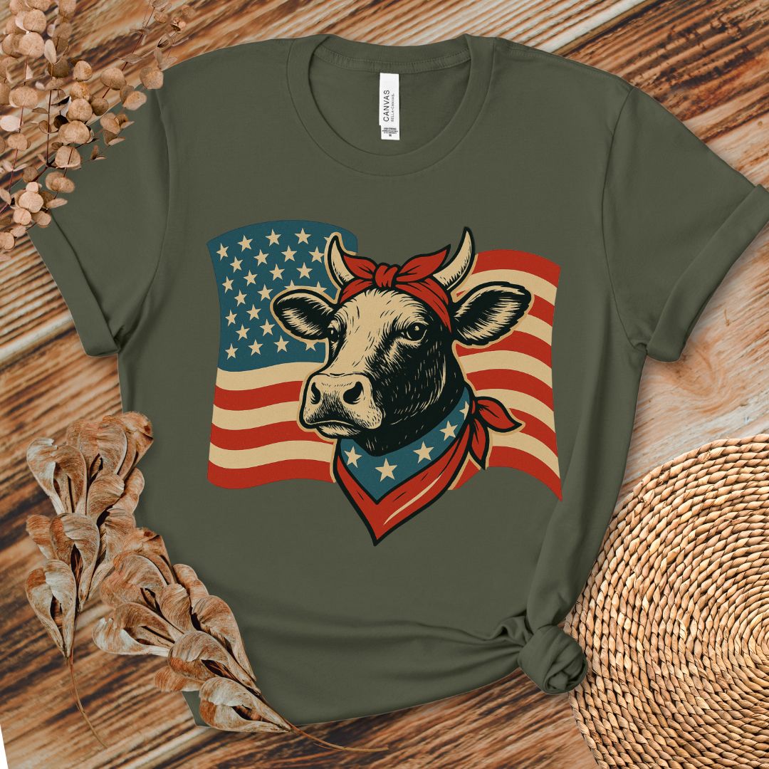Patriotic Cow Flag Shirt