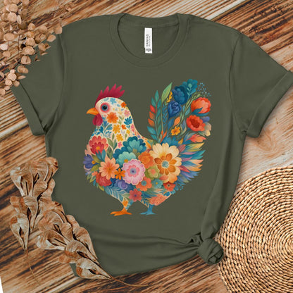 Blooming Chicken Flower Art Tee