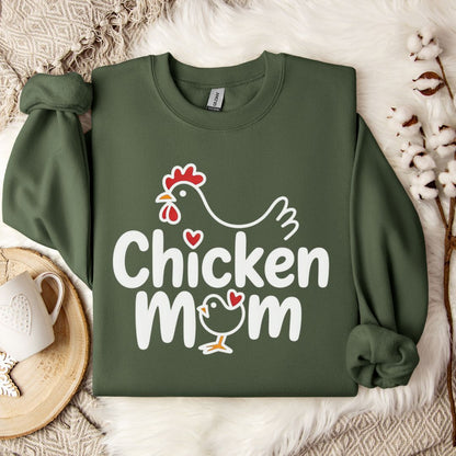 Chicken Mom Sweatshirt – Cute Farm Animal Pullover Gift for Poultry Moms & Backyard Chicken Keepers