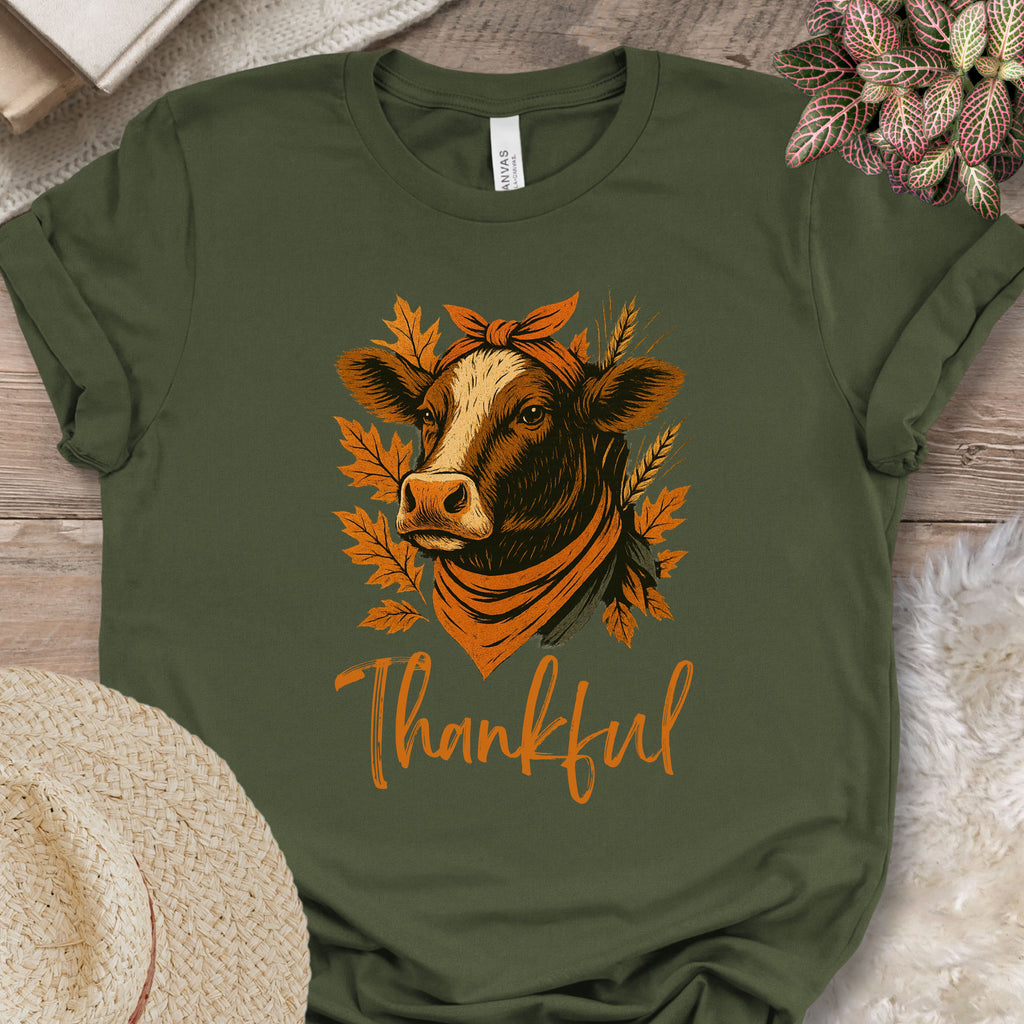 Thankful & Blessed Cow Tee