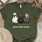 Backyard Hen Trio Illustration T-Shirt