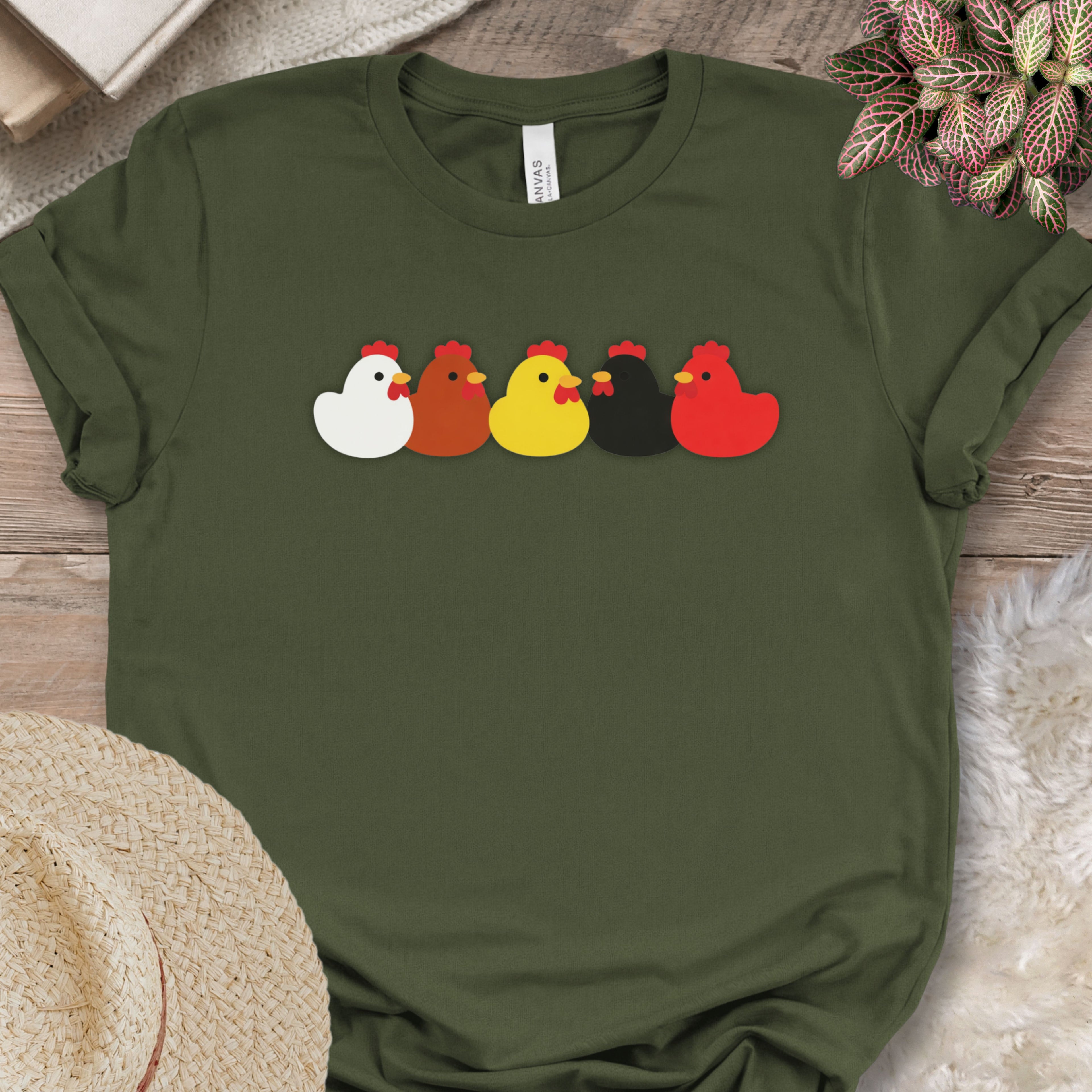 Cute Chicken Lineup Graphic Tee