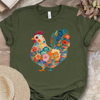 Blooming Chicken Flower Art Tee