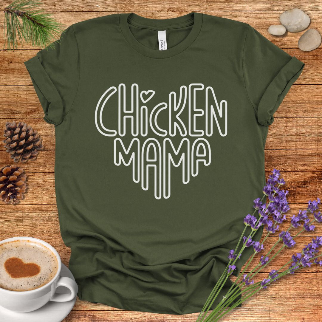 Retro Block Letter Chicken Mama Shirt