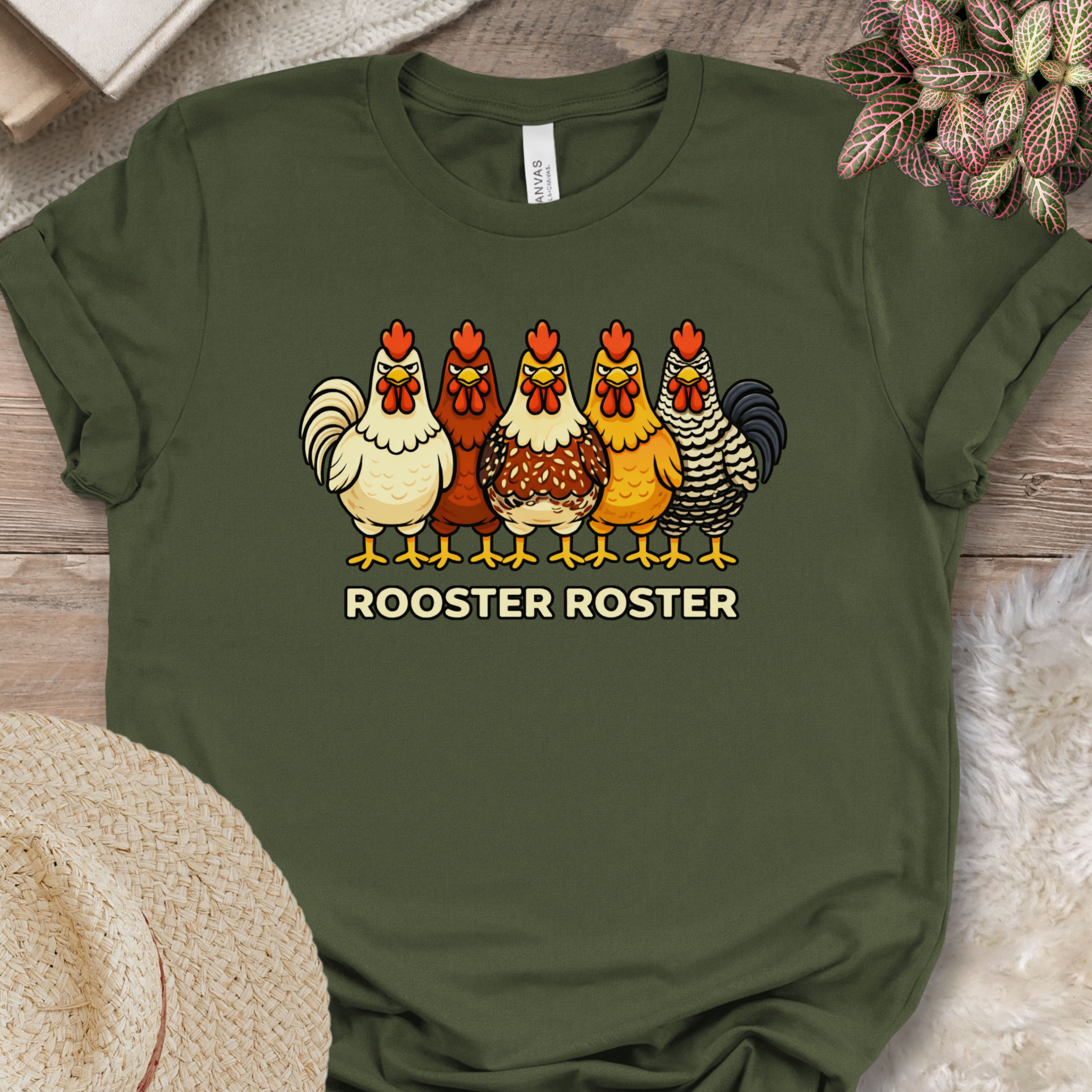 Rooster Lineup Farm Graphic T-Shirt