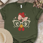 Cute Chicken Glasses Graphic Tee