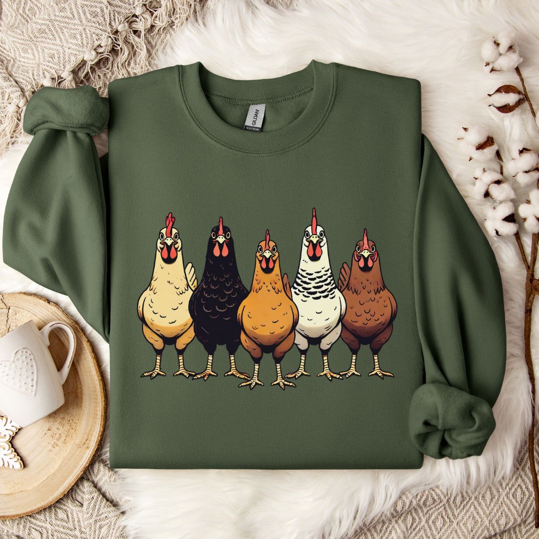 Multicolor Chicken Lineup Crewneck