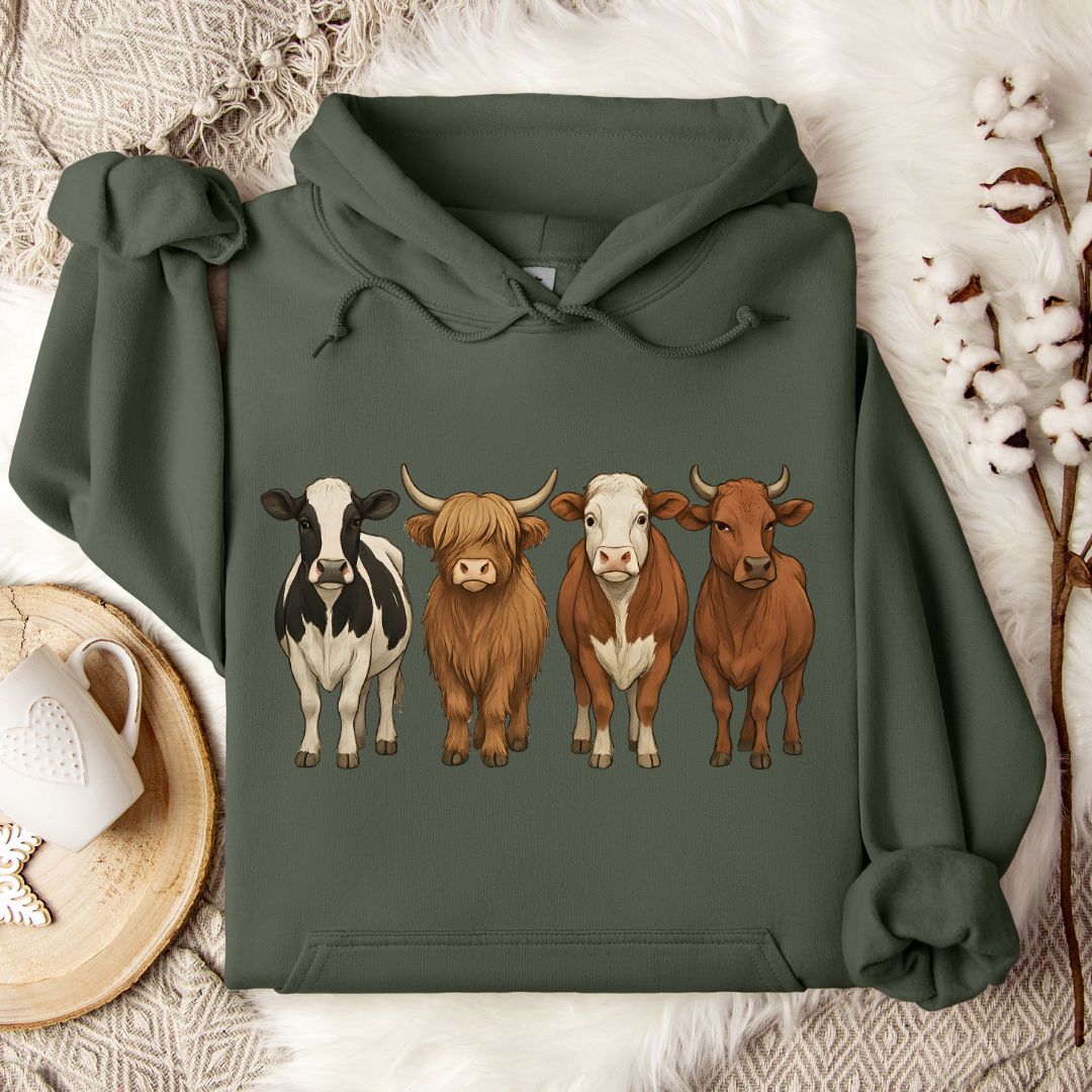 Four Cows Lineup Hoodie