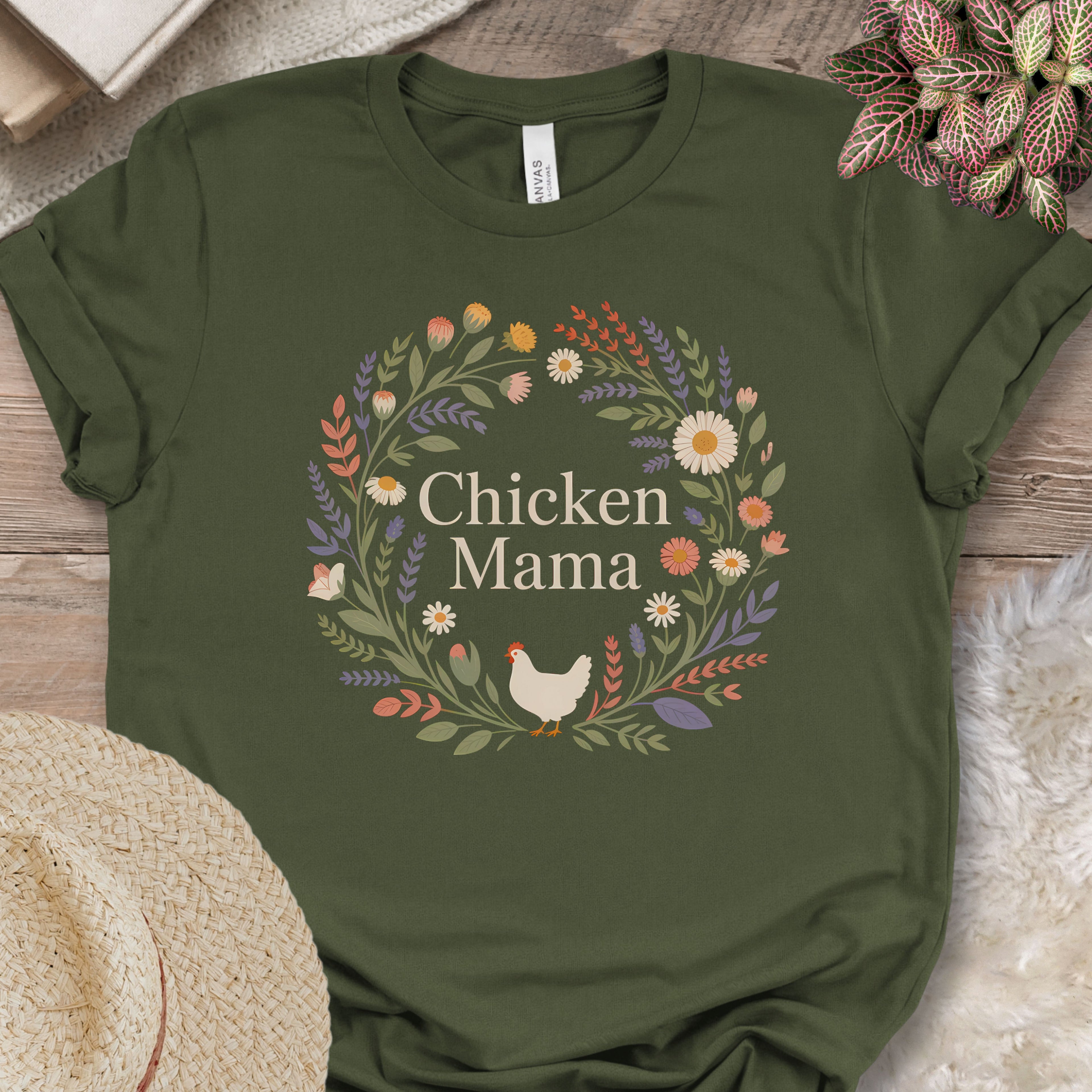 Floral Poultry Caregiver Graphic T-Shirt