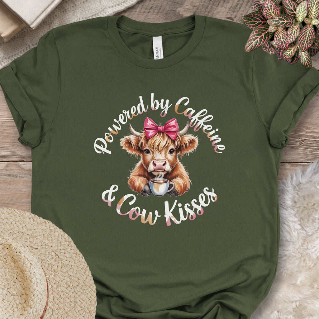 Powered by Caffeine & Cow Kisses Tee