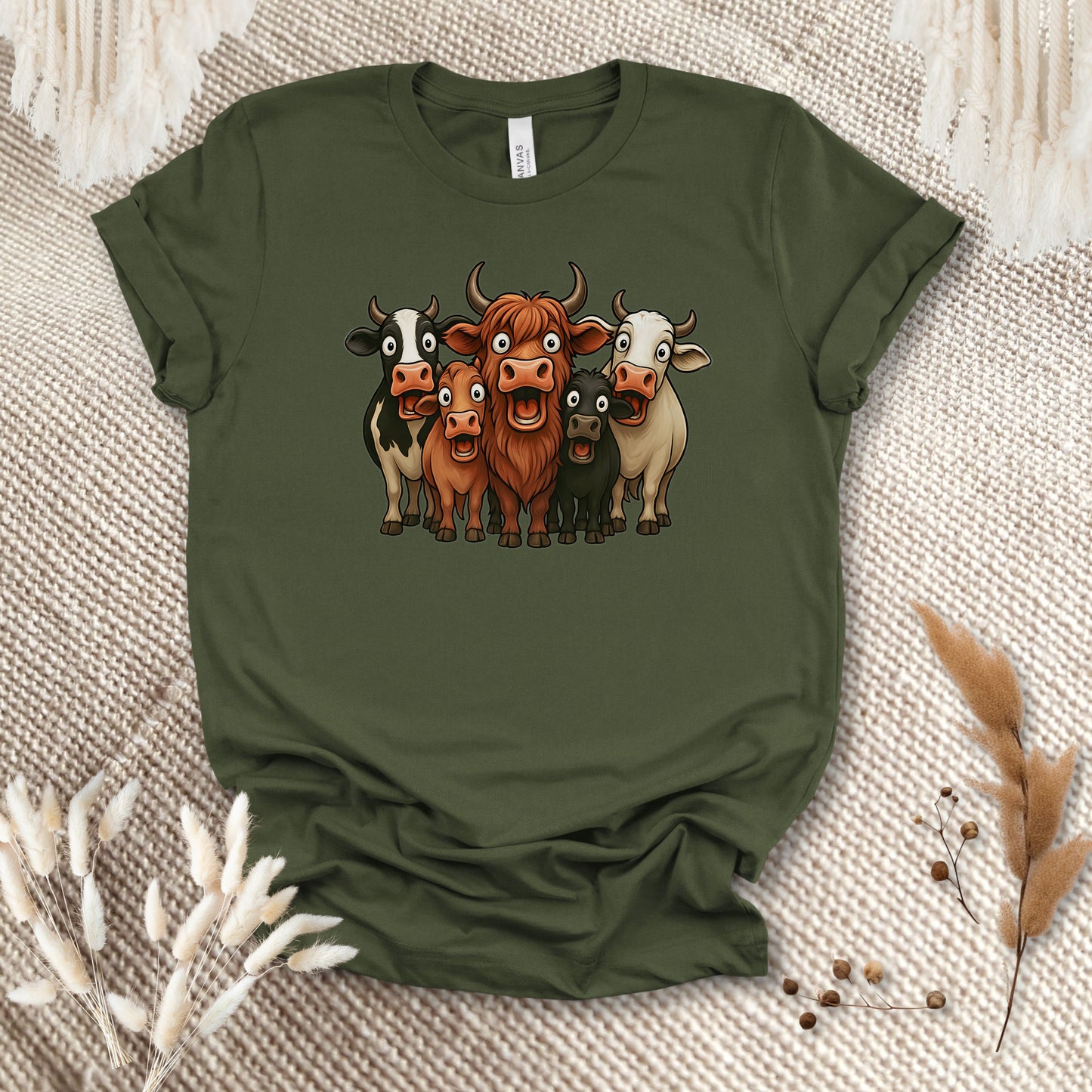 Funny Cow Lover T-Shirt – Cute Cow Lineup Tee for Farmers, Ranchers & Cow Moms