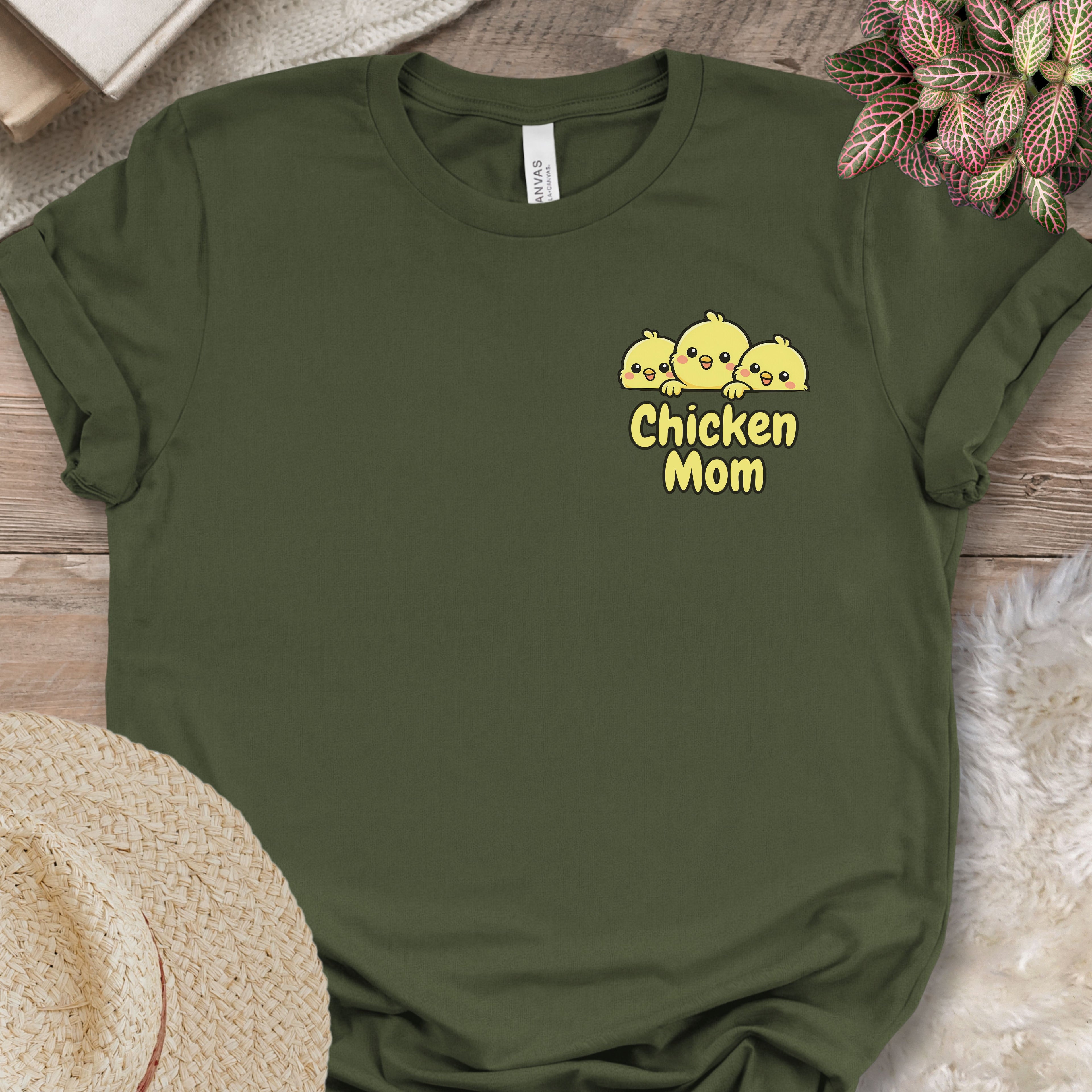 Cute Chicken Mom Chest Tee