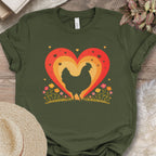 Heart Silhouette Chicken Farm Shirt