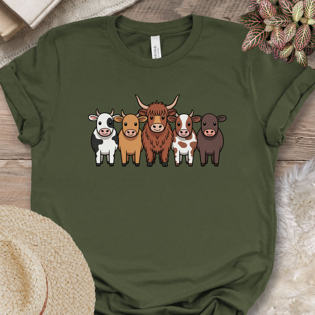 Cartoon Cow Breeds Tee