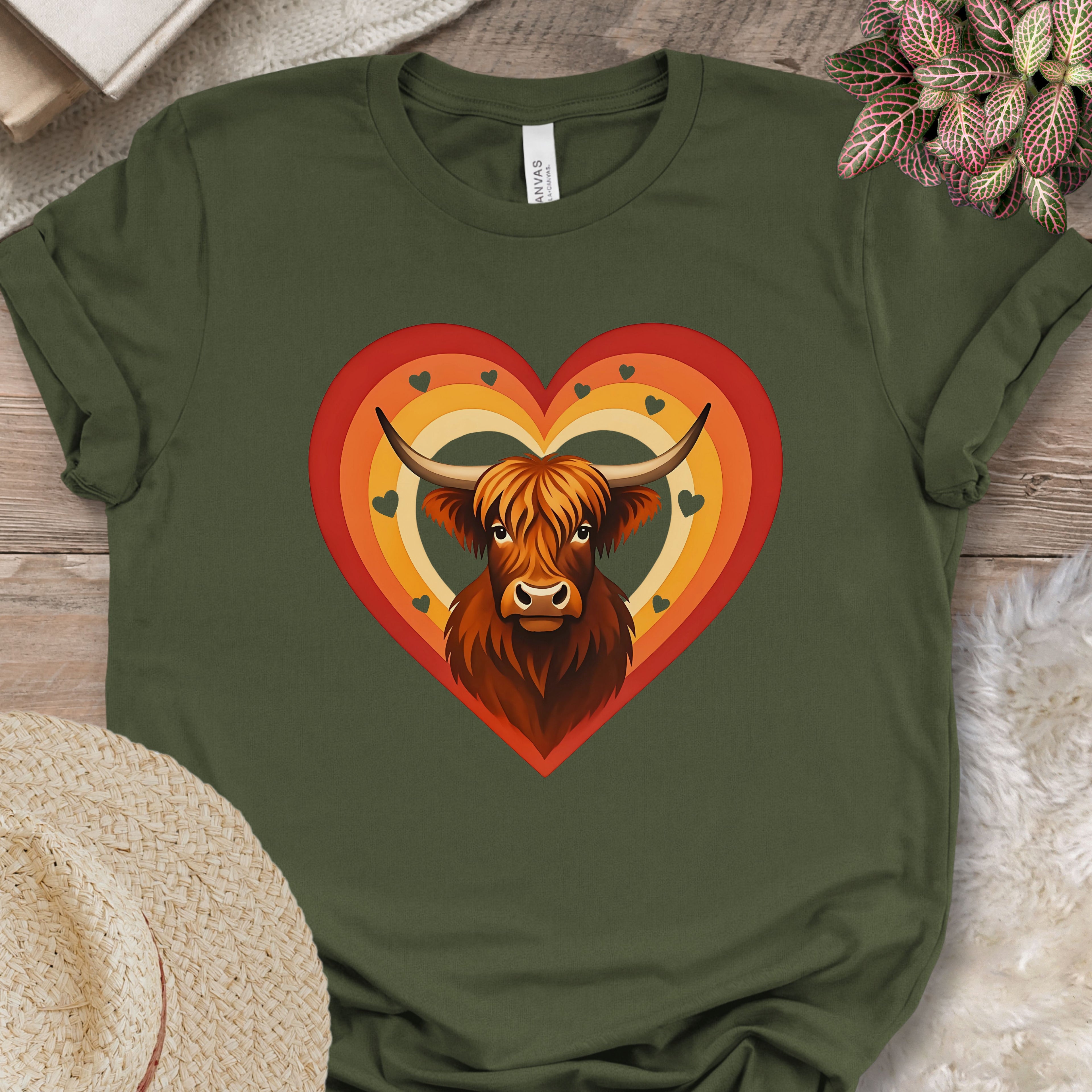 Highland Cow Heart Farm Shirt