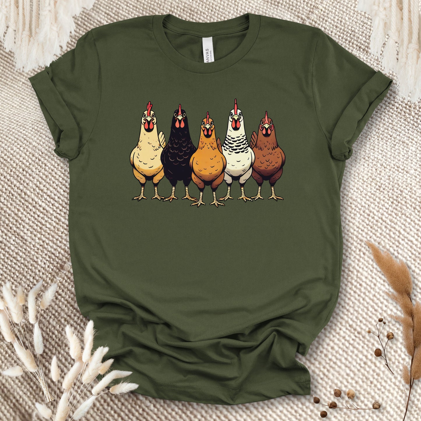 Funny Chicken Lover T-Shirt – Cute Hen Lineup Graphic Tee for Farm Moms, Backyard Flock Keepers & Country Life Fans