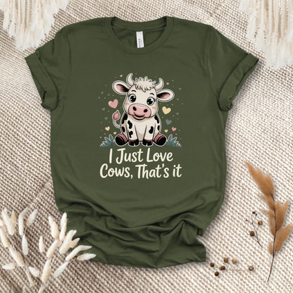 Cute Cow Lover T-Shirt – Kawaii Dairy Cow Graphic Tee for Farm Animal Fans