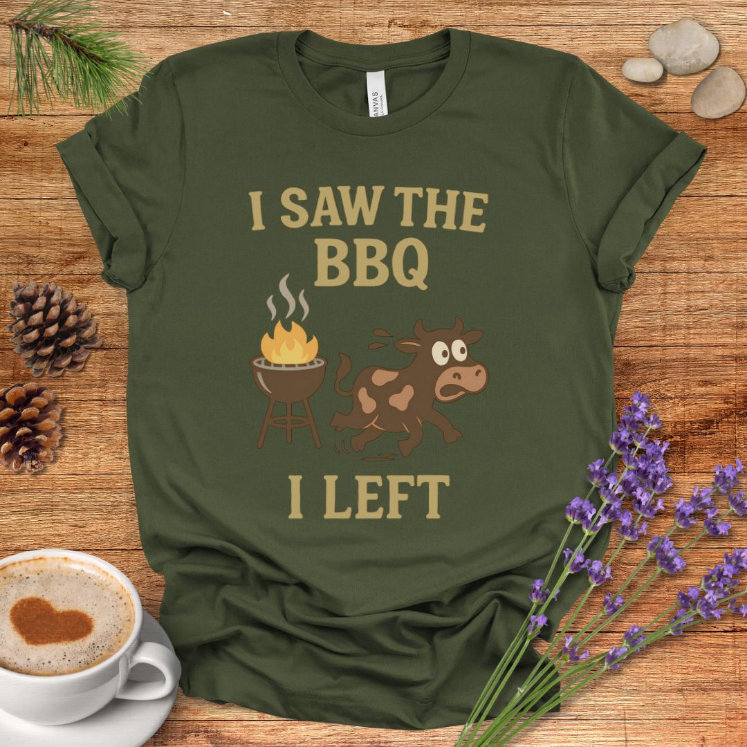 Funny Cow Lover T-Shirt – I Saw the BBQ I Left Tee for Cow Moms, Animal Lovers & Country Life Fans