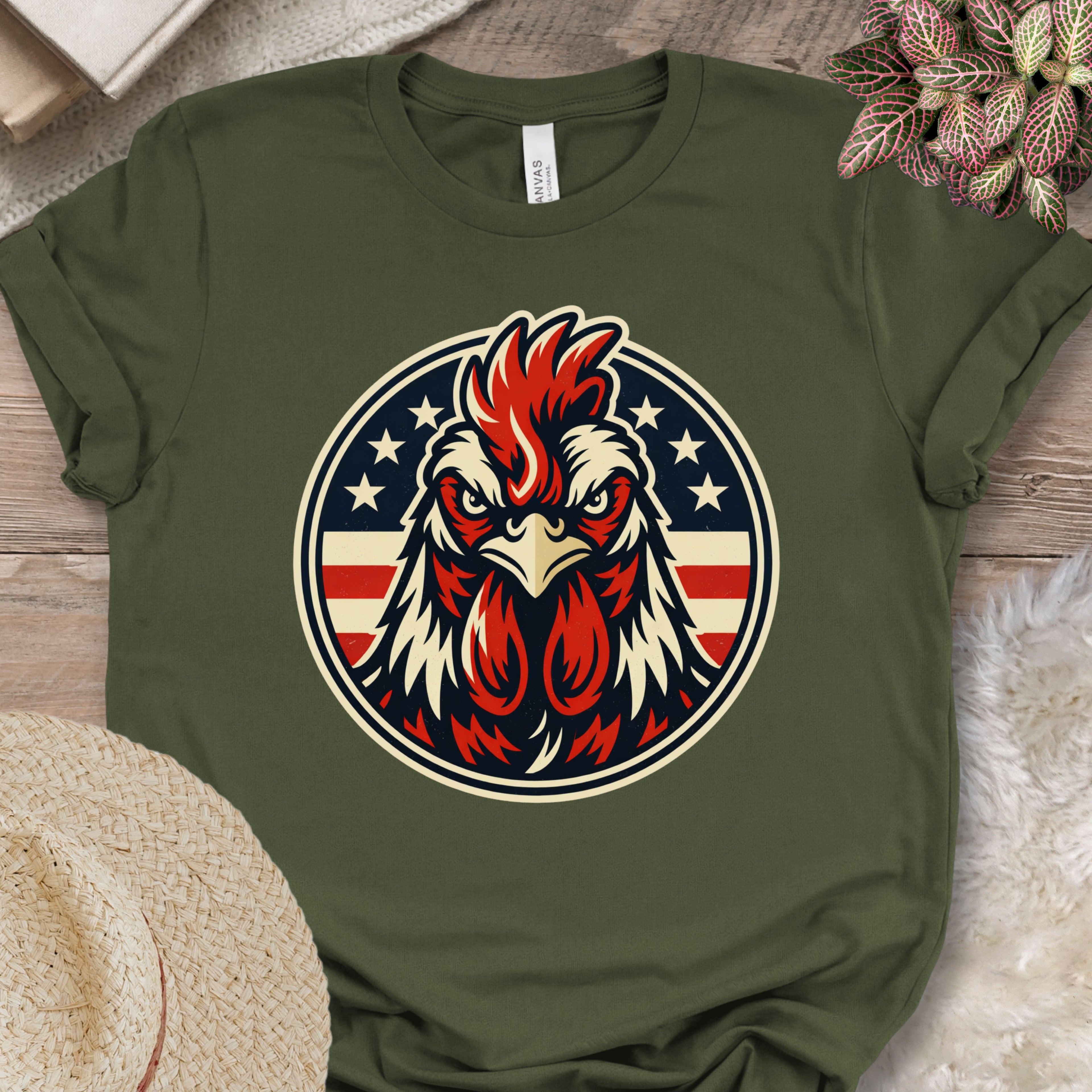 Patriotic Rooster Americana T-Shirt