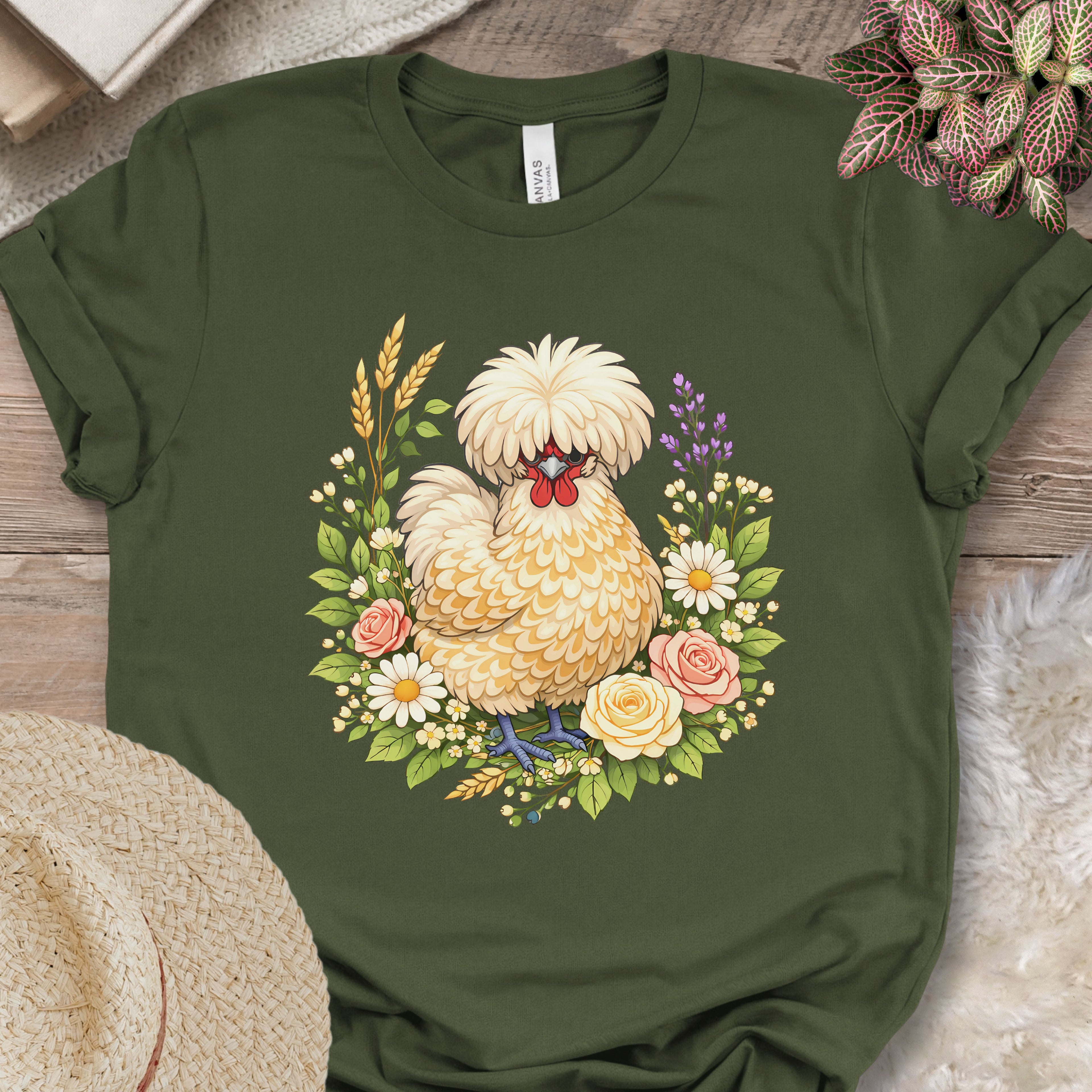 Polish Chicken Floral T-Shirt