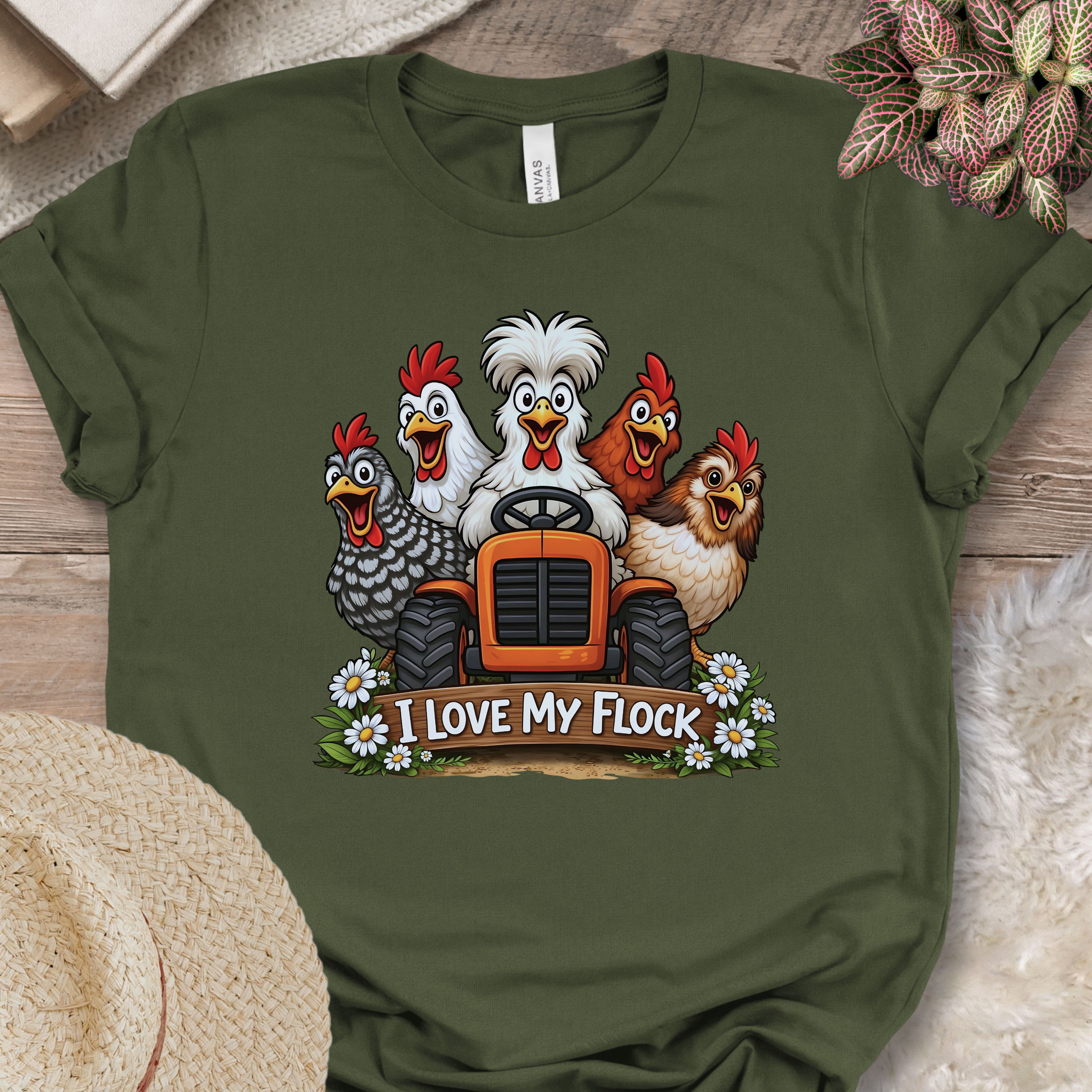 Tractor Chicken Flock Tee