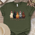 Five Chicken Flock Graphic T-Shirt