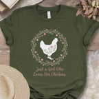 Floral Chicken Wreath Tee