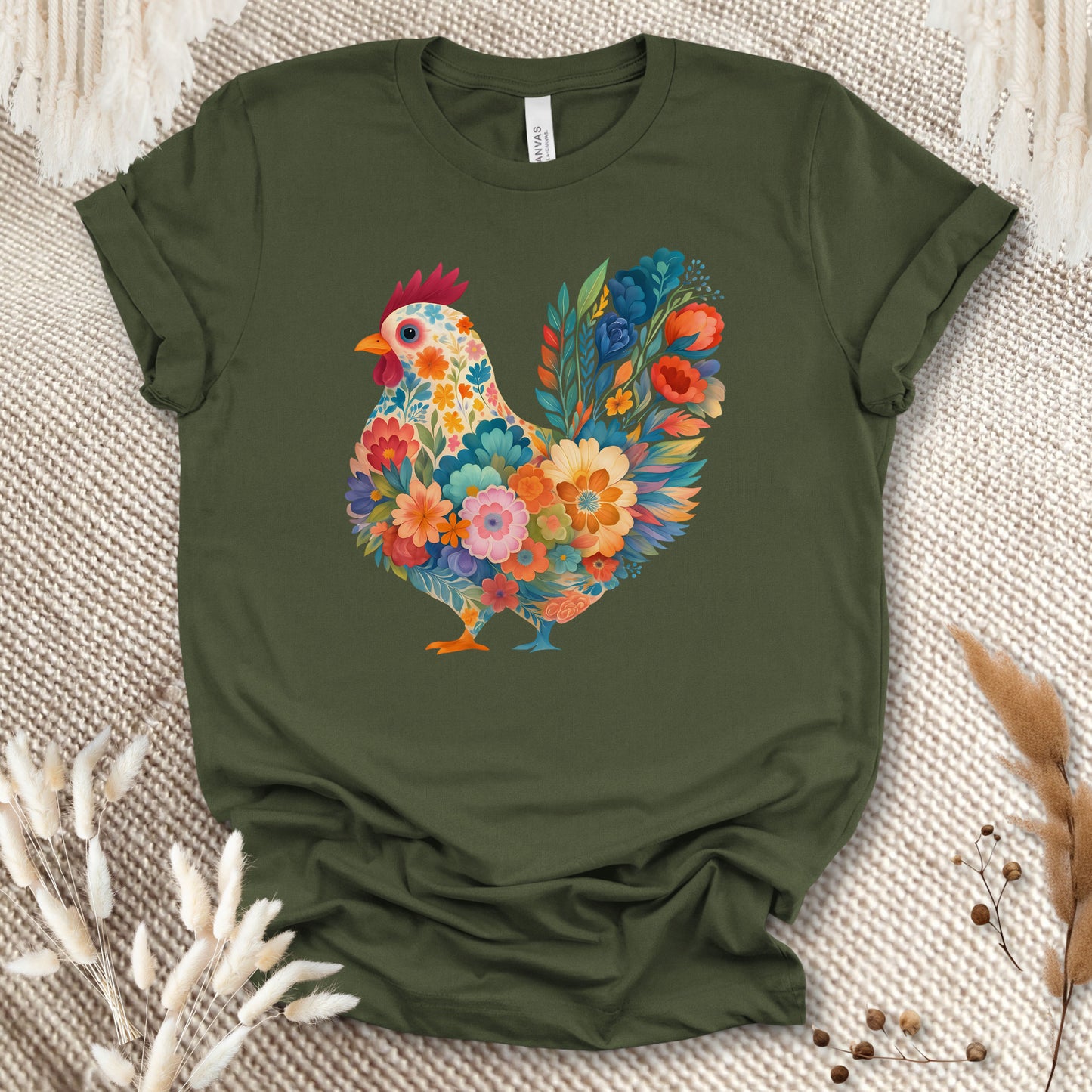 Blooming Chicken Flower Art Tee