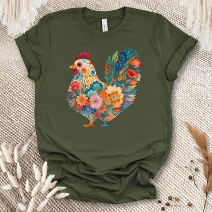 Blooming Chicken Flower Art Tee