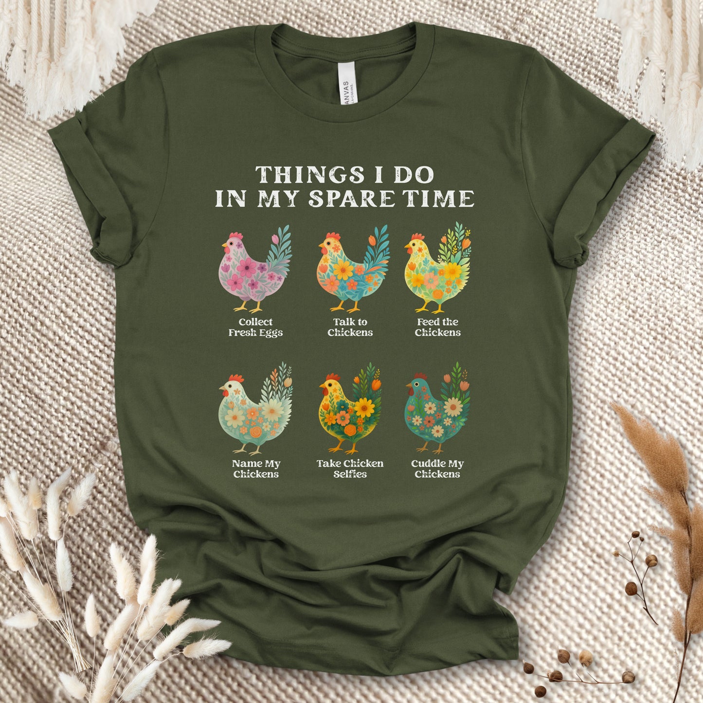 Things I Do In My Spare Time Chicken T-Shirt – Funny Chicken Lover Tee for Farm Moms & Backyard Flock Keepers