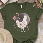 Floral Chicken Silhouette Tee
