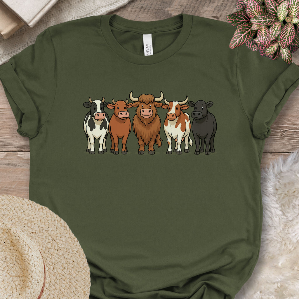 Cow Crew Cartoon Farm Shirt