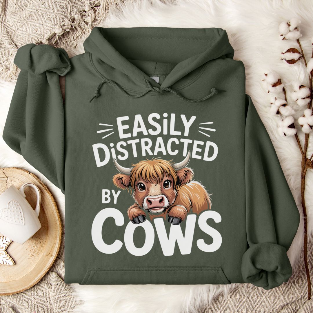 Easily Distracted by Cows Hoodie