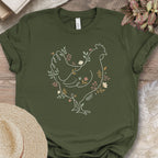 Botanical Line Art Hen Tee