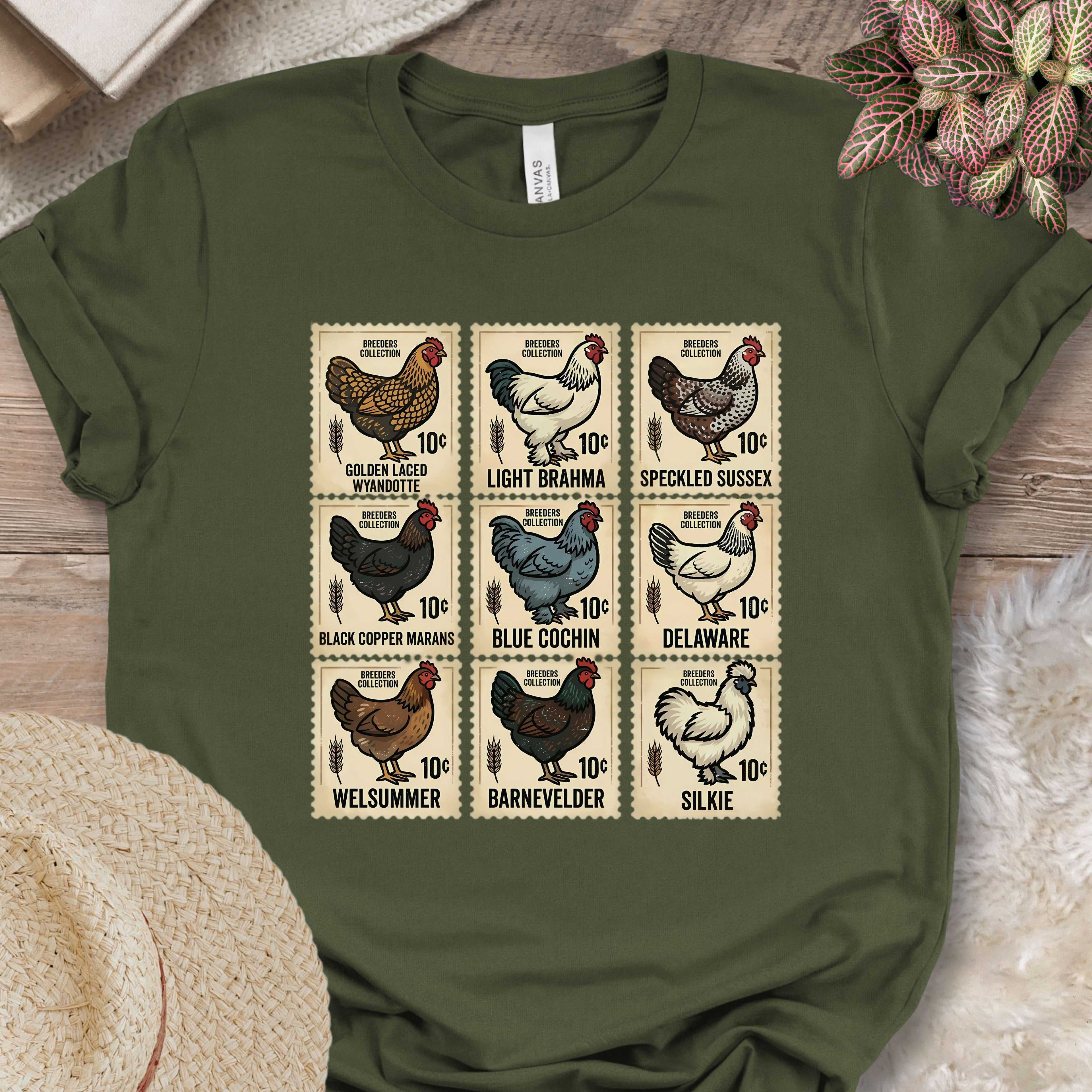 Vintage Chicken Breed Stamps T-Shirt