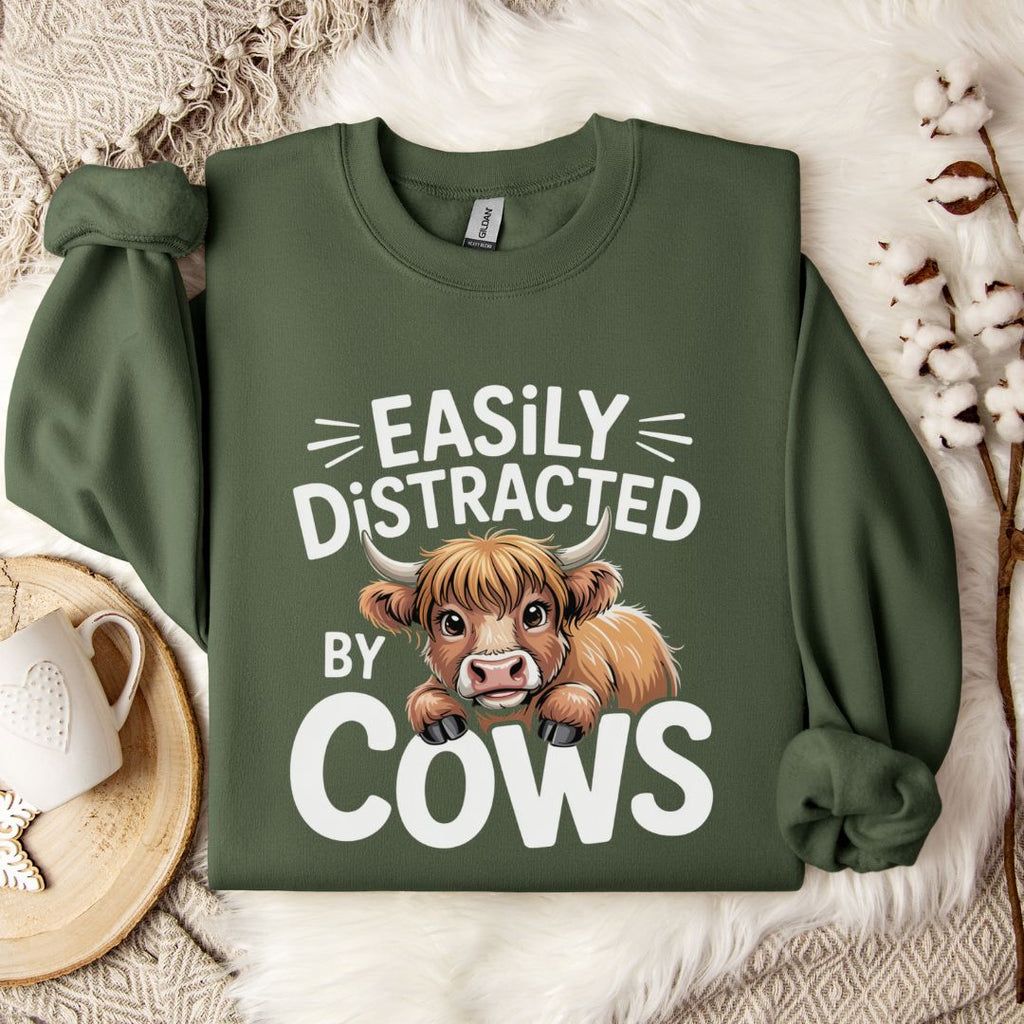 Easily Distracted by Cows Sweatshirt