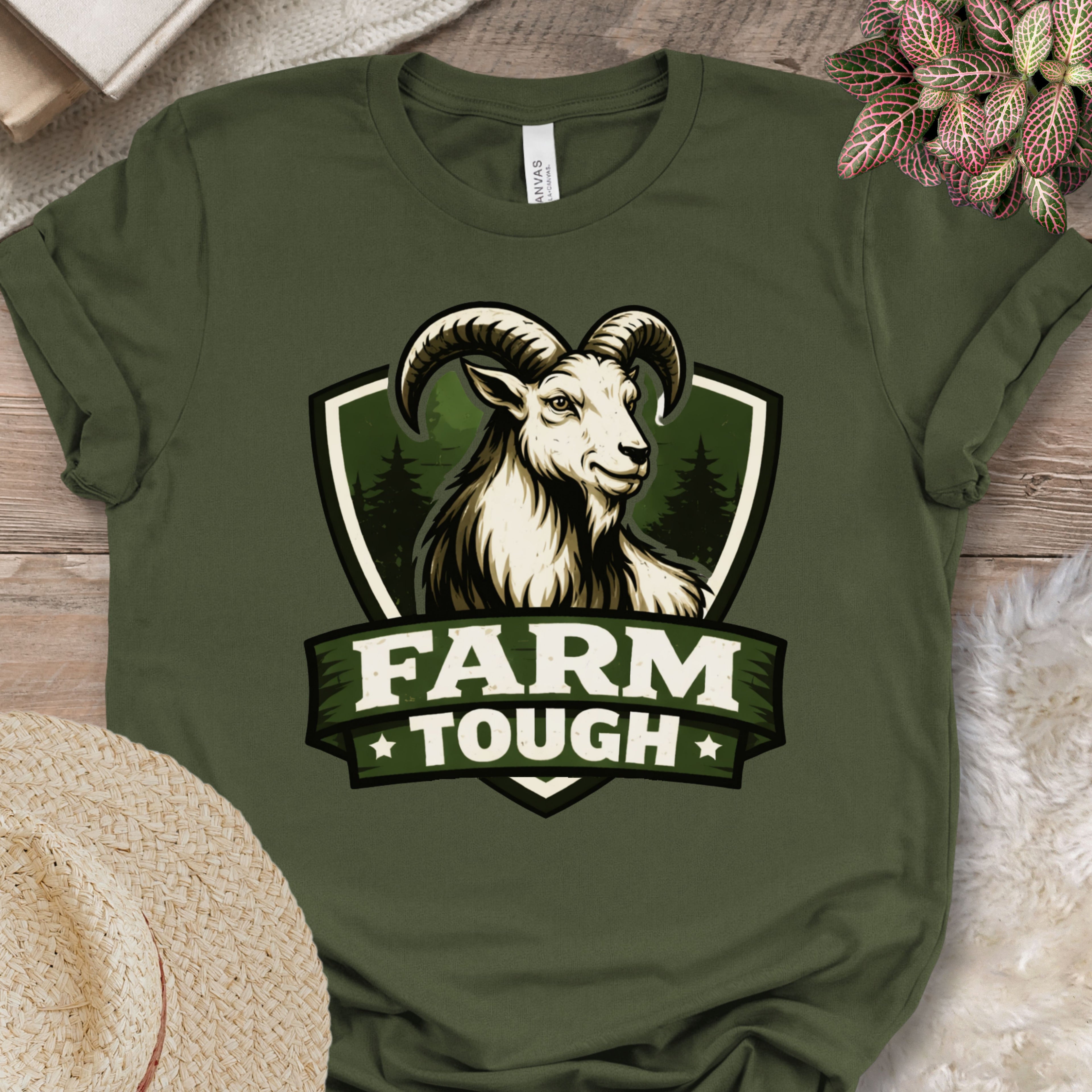 Farm Tough Goat Graphic T-Shirt