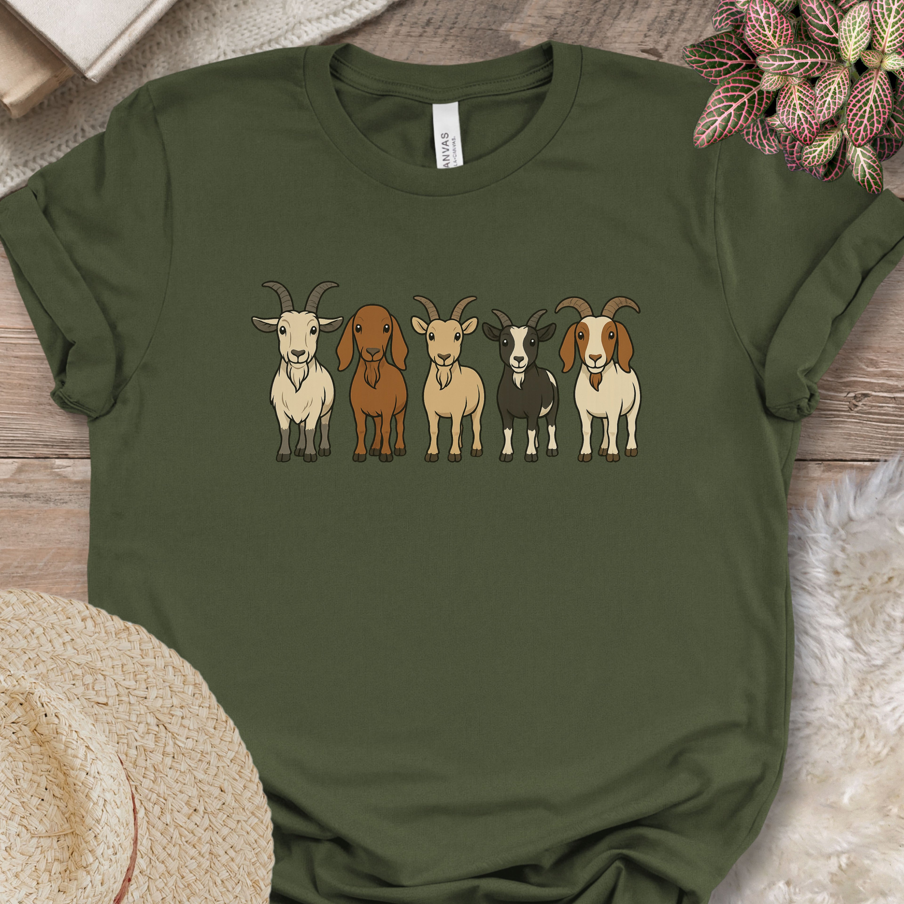 Cute Cartoon Goats Farm Shirt