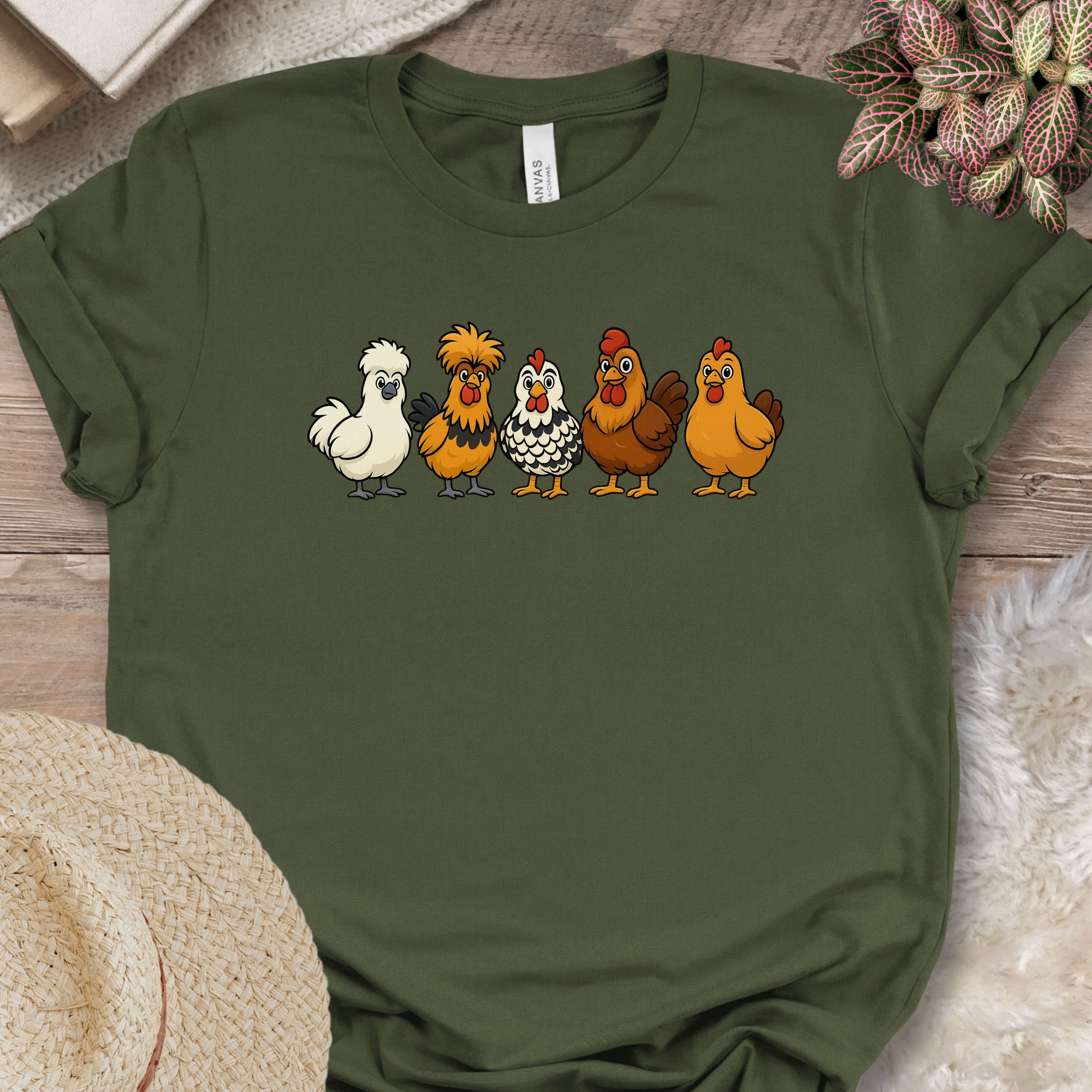Cartoon Chicken Breeds Tee